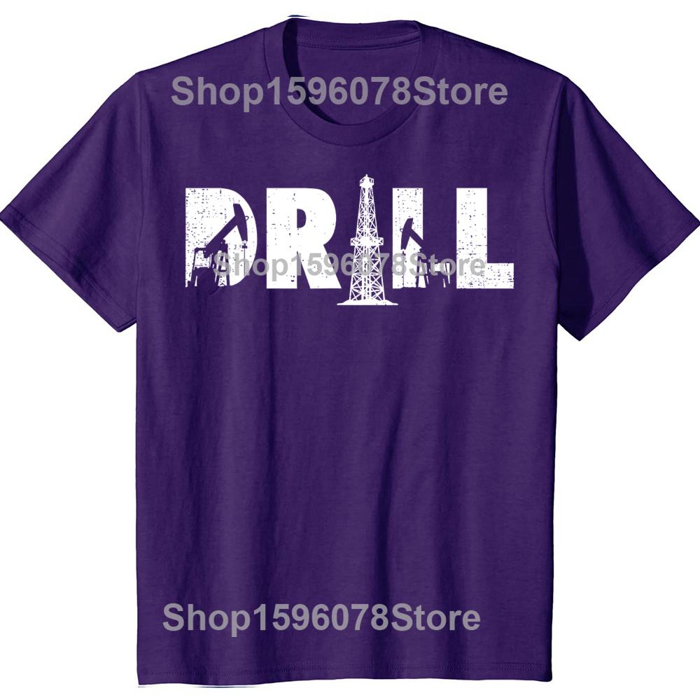 

Funny Vintage Oil Rig Drill Oilfield Worker Oilman Driller T-shirt Men Hip Hop Oversized T Shirt 100% Cotton Comfort T-shirts 4XL