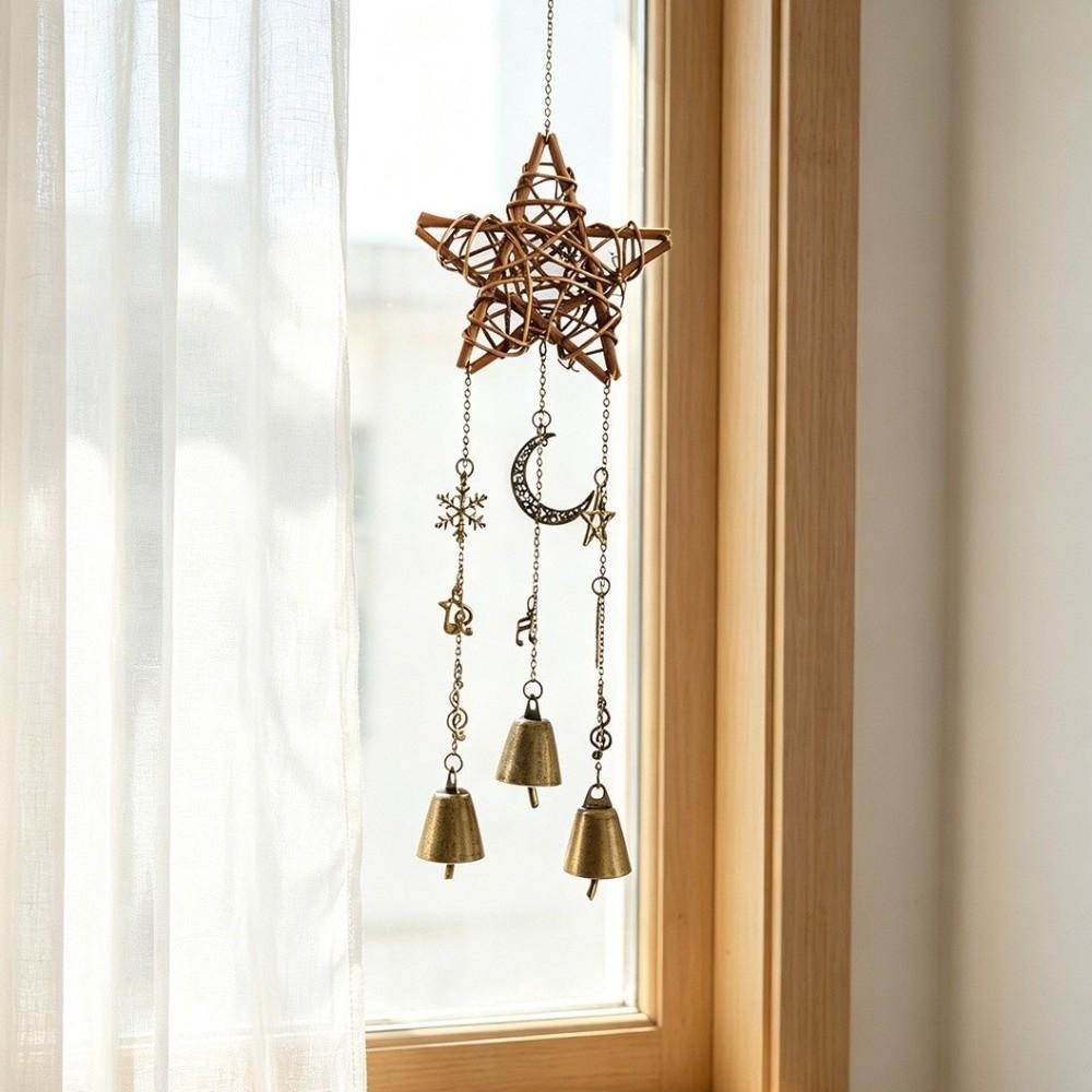 Five-pointed Star Vintage Bell Pendant Pastoral Style Door Hanging Hanging Star Decoration Eaves