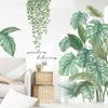 Adhesive Monstera 2pcs Tropical Leaf Wall Sticker Living Room Background