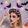 Decorative Cloth Headbands for Events Halloween Flower Skeleton Bat Headband, Gothic Floral Skull Hair Bands, Spooky Stylish Bands Accessory,