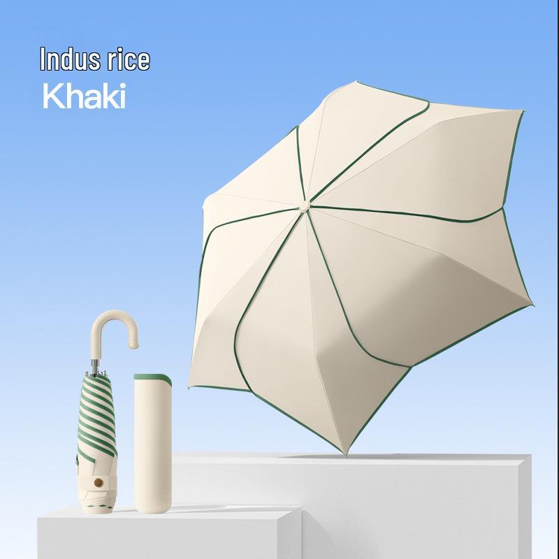 Elegant Petal Sun & Rain Umbrella: Dual-Use, Straight Handle, Sunshade & Protection, Large Size, High-End Feel for Women