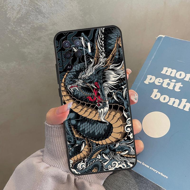 Japanese Dragon Case For Oppo A40 A60 A80 A98 A78 A18 A38 A58 A16 A76 A96 A17 A77 A74 A94 A54 A57S A15 Cover