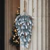 Simulated Artificial Christmas Pine Branches Hanging Snowy Norfolk Pine Needles  Outdoor