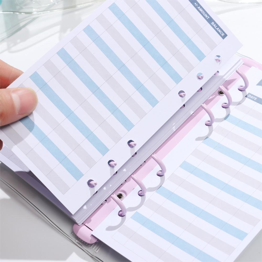 A5 A6 Transparent PVC Loose-Leaf Notebook Cover Folder 6 Ring Binder Pockets Journal Planner Storage File School Stationery
