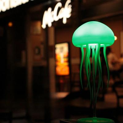 Creative LED Suspended Iridescent Gradient Swimming Jellyfish Lamp Bedroom Headboard Decoration Atmosphere Lighting Fixture