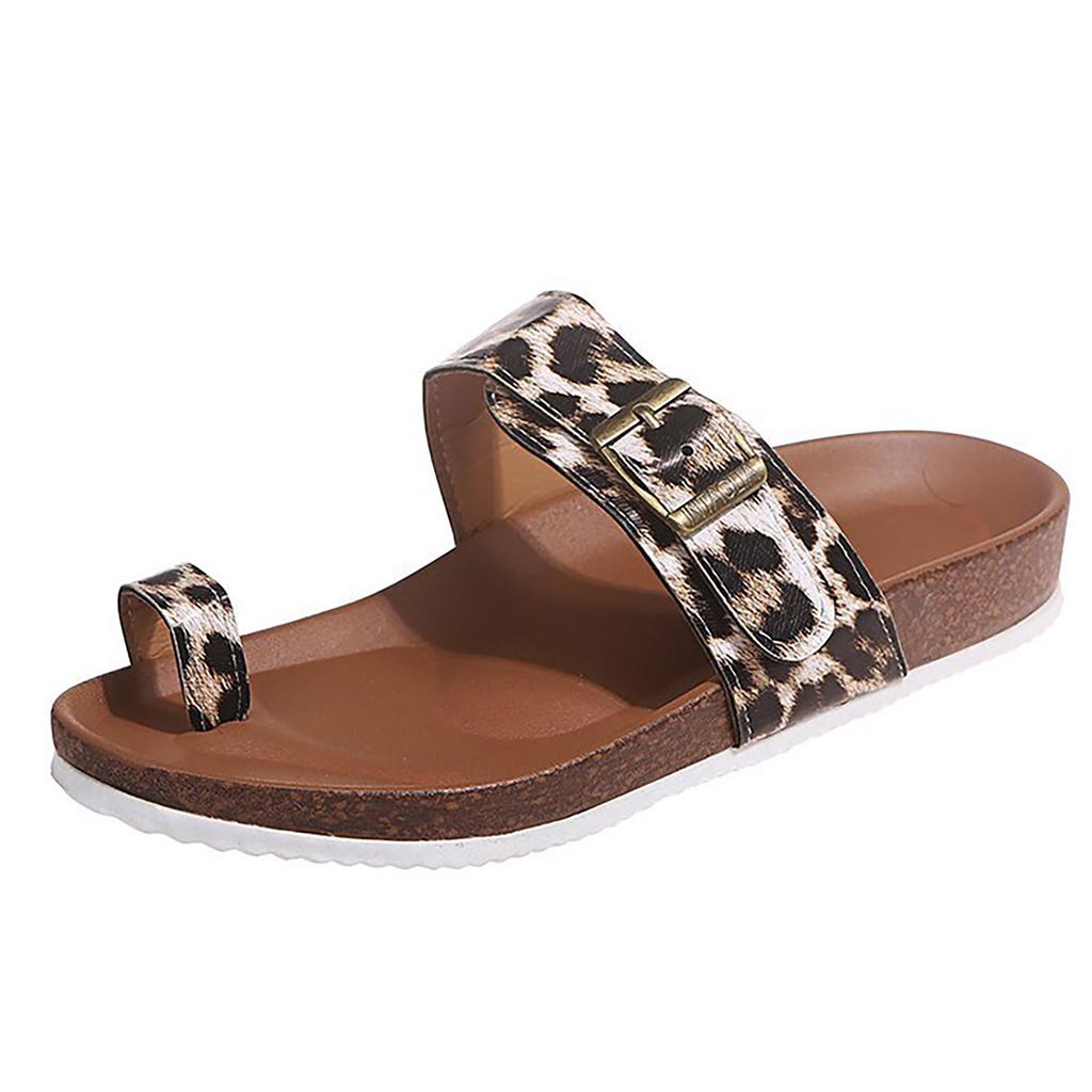 Women Light Weight Comfy Snake Print Buckles Walking Sandals