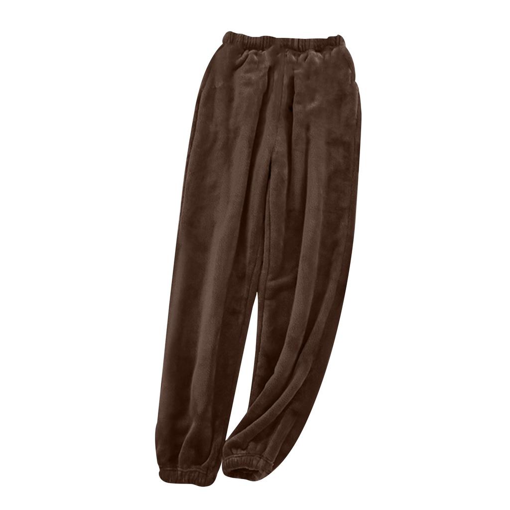 Pantalon de pyjama pour homme avec pantalon chaud en corail épais Automne et Hiver Flanelle Fermé Pantalon d'intérieur Grande Taille