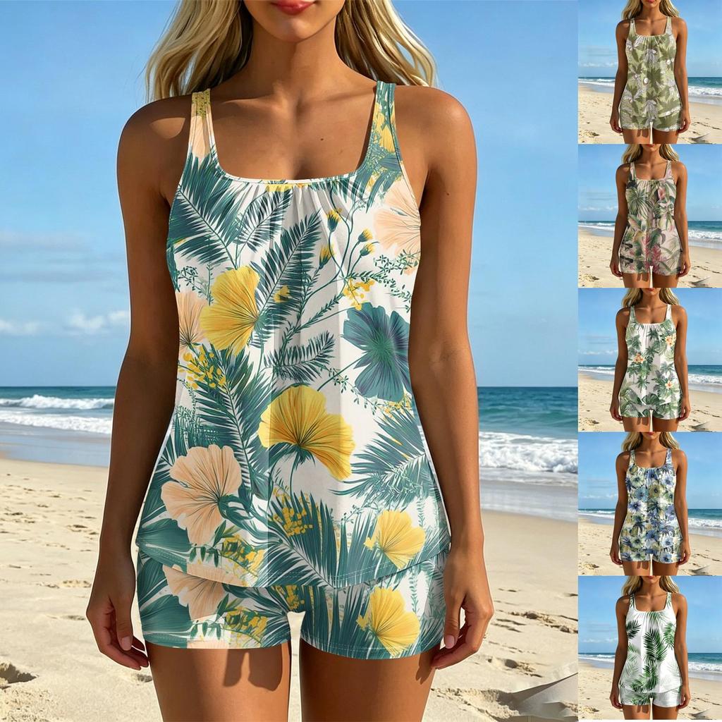 Women's Printed Split Swimsuit Sport Swimsuit Two-Piece Set