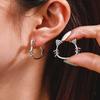 Silver Simple Cat Ear Zircon Animal Hoop Earrings for Women Fashion Jewelry Minimalist Accessories