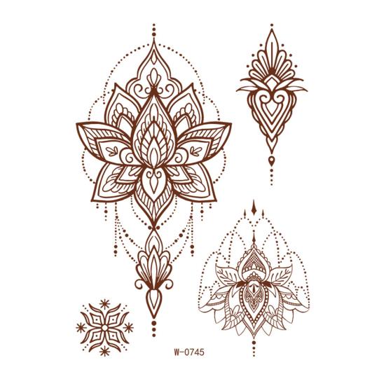 Waterproof Tattoo Stickers Middle Eastern Lace Temporary Tattoos for Women Adults Adhesive Body Art Stickers