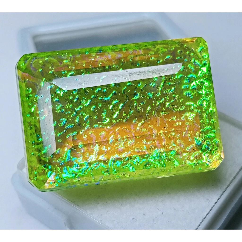 Emerald Cut Natural Monarch Fire Opal Doublet 65-67 Ct Stunning Gemstone