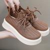 Mom Shoes Soft Sole Mesh Women's Cloth Shoes Breathable Hollow Old Beijing Women's Shoes Lace Up New Summer Non-slip Casual Shoes