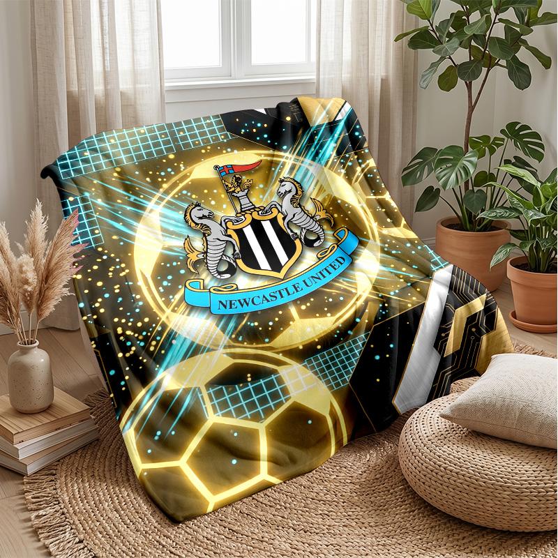 Coperta in Flanella con Stampa del Newcastle United Football, Coperta Morbida Calda Leggera per Divano Letto Campeggio