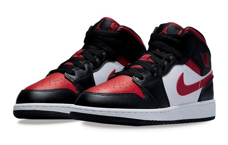 Jordan Air Jordan 1 Mid Black Fire Red GS 554725-079