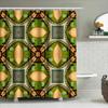 Modern Geometric Shower Curtain Decor With Symmetrical Patterns Orange Green Blue Waterproof Fabric For Bathrooms