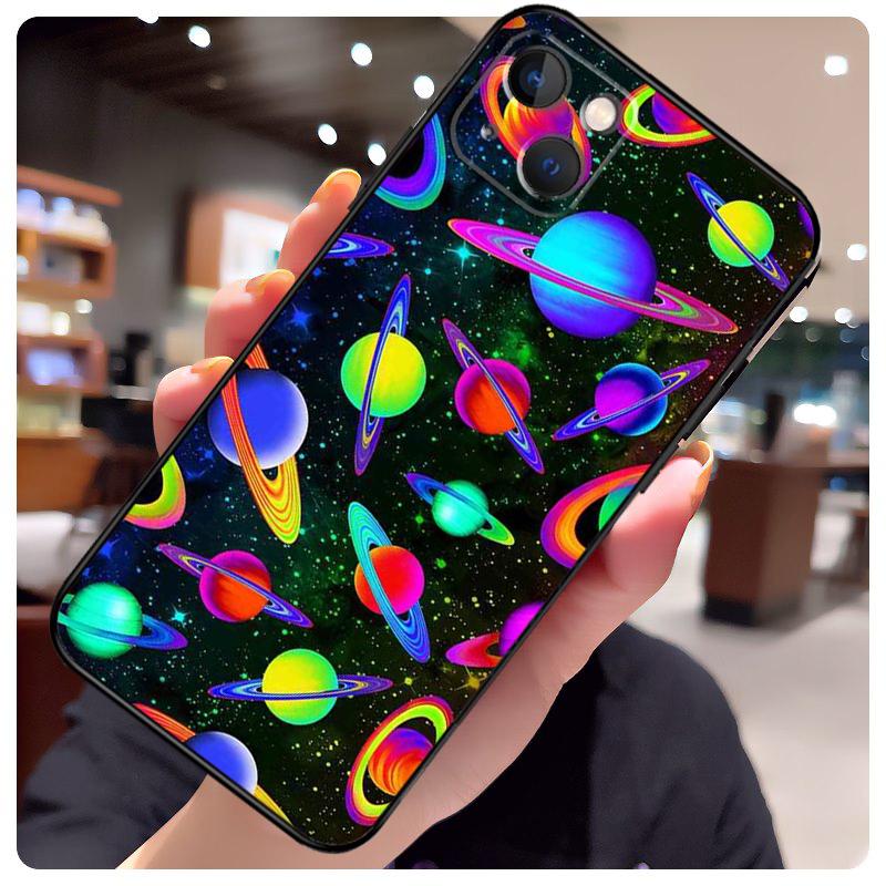 Outer Space Planet Stars Moon Case For iPhone 16 Pro Max 14 13 12 11 15 17 Pro Max Mini 15 16 Plus 16e 17 Air Phone Cover