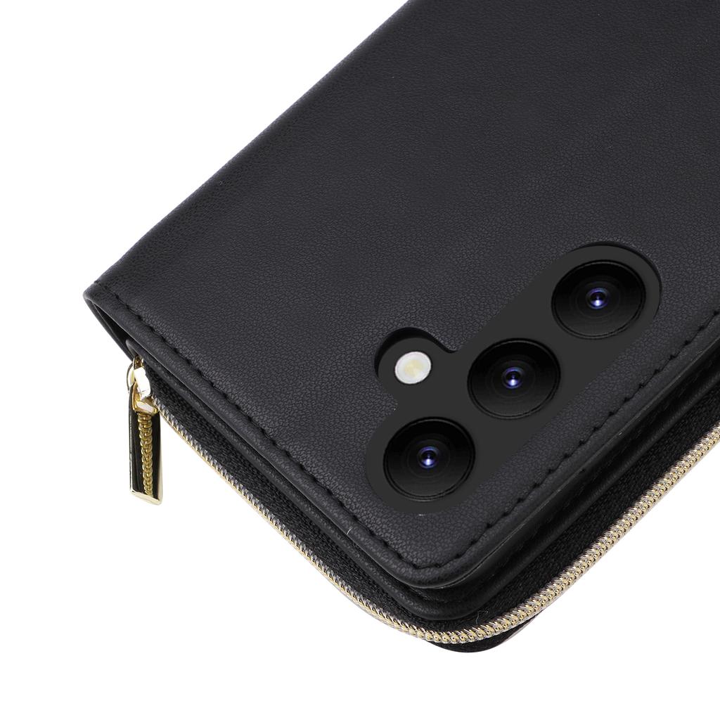 R20 Für Samsung Galaxy A24 4G (162,1 x 77,6 x 8,3 mm) Hülle mit Reißverschluss Leder Klapphülle