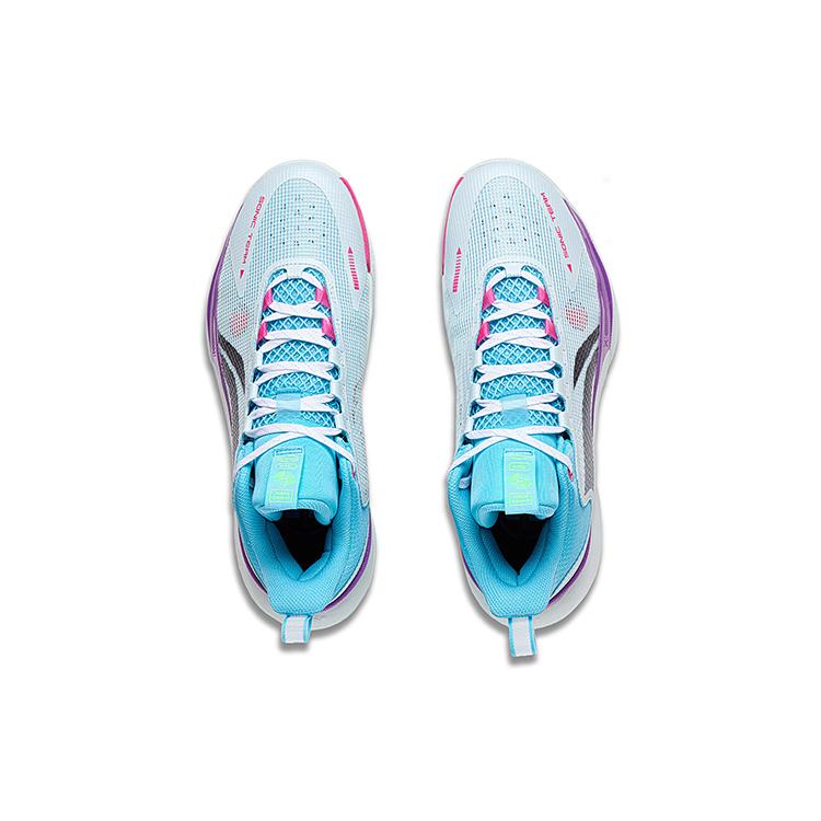 Li Ning SONIC Team Textil, Synthetikleder, TPU Rutschfeste Unterstützung Rückprall Niedrig geschnittene Basketballschuhe Herren ABPT023-3