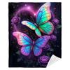 Galaxy Butterflies Fleece Blanket Cosmic Art Design Soft Cozy Throw Home Decor for Living Room or Bedroom Gift for Fantasy Fans