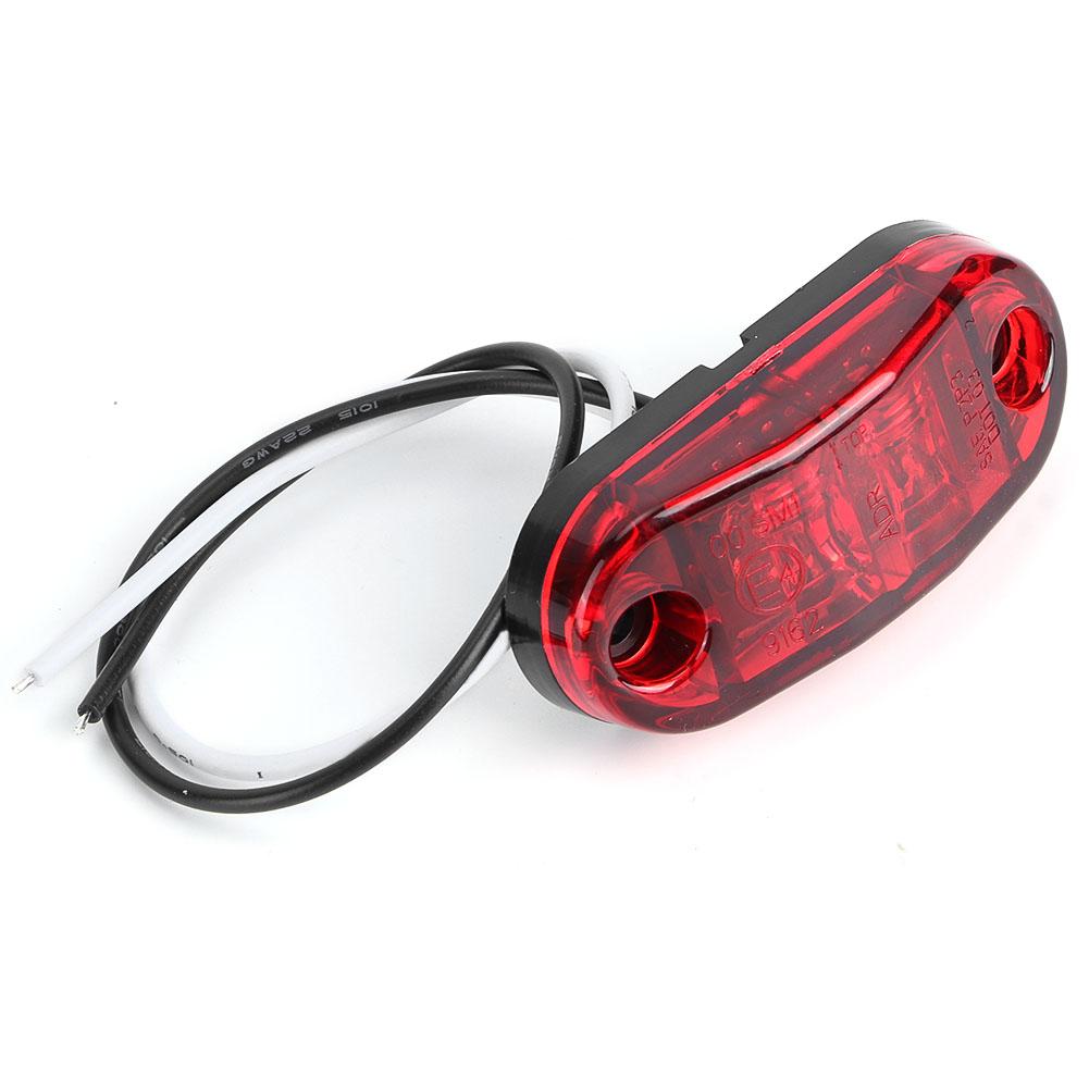4X 2 LED Auto Car Truck Trailer Caravan Side Marker Light Clearance Lamp 12V 24V Red