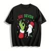 Grinch Christmas Gesture Six Seven Eight Holiday Print Top Pure Cotton T-shirt