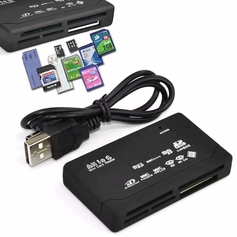 Usb 2.0 All In One Mini Memory Card Reader, Multifunctional Card Reader,, 480mbps, Tf, M2, Xd, Cf, Micro Sd