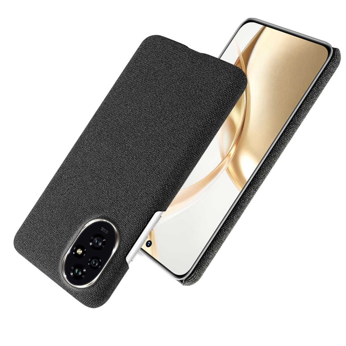 

For Honor 200 5G Case Cloth Texture Anti-Scratch Protective PC Phone Cover Black