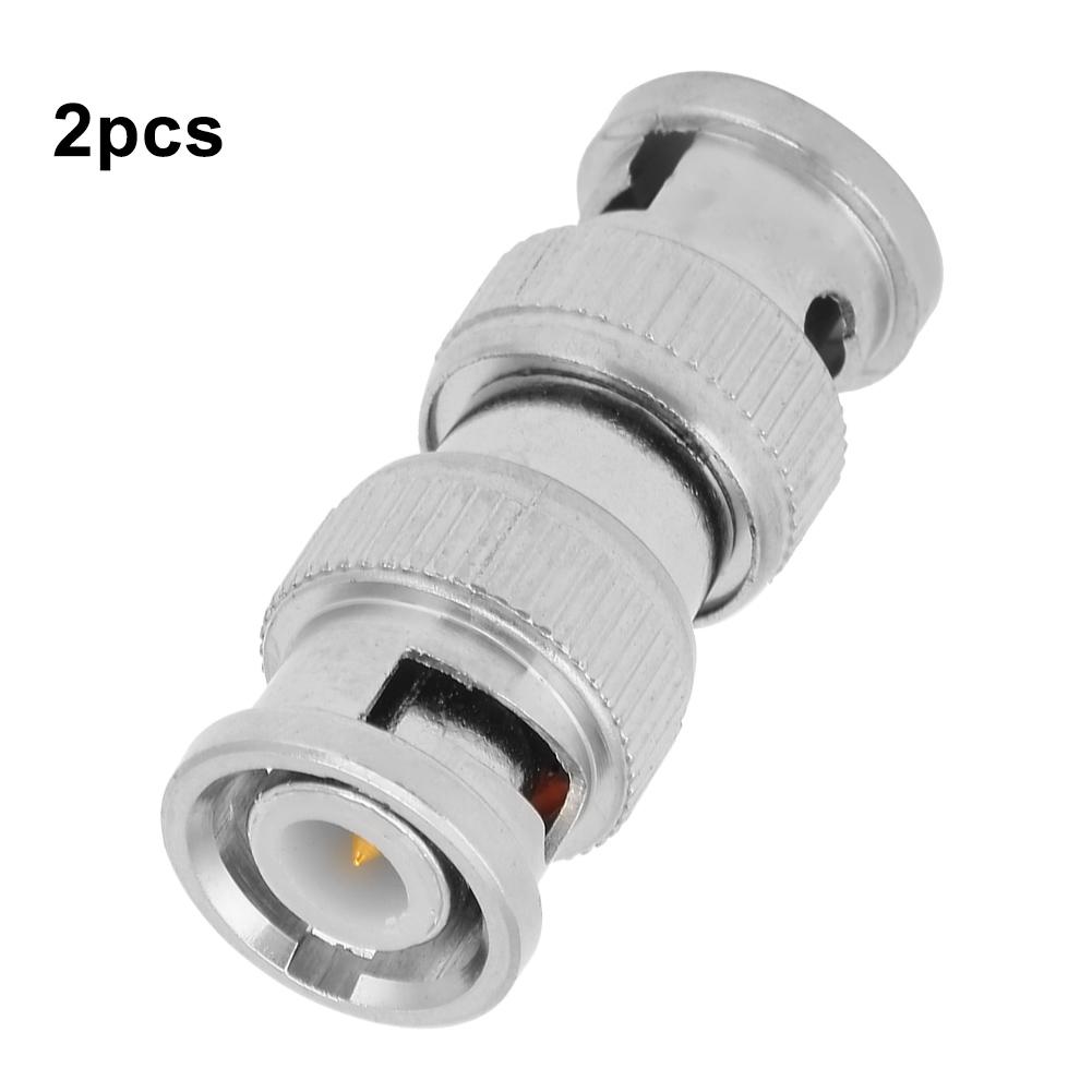 2pcs BNC Male to BNC Male M M Coaxial Connector RF Adapter for CCTV Security Camera