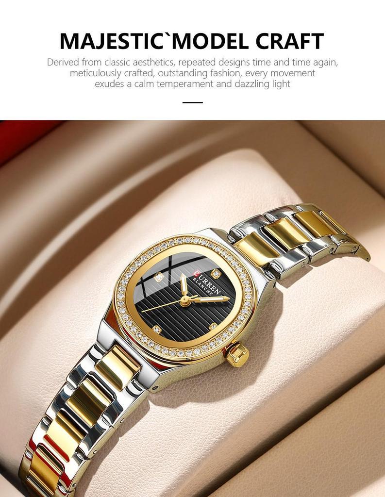 CURREN 9101 Women's Square Dial Quartz Casual Wristwatch