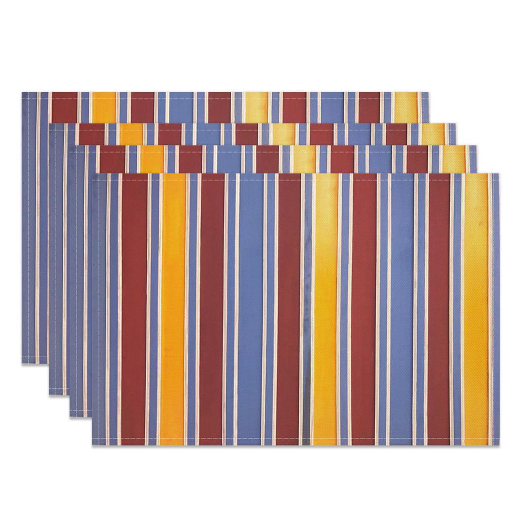 Stylish Table Mats Waterproof Heat Resistant Dining Placemat Checkered Striped Geometric Pattern Home Kitchen Dinner Party Decor