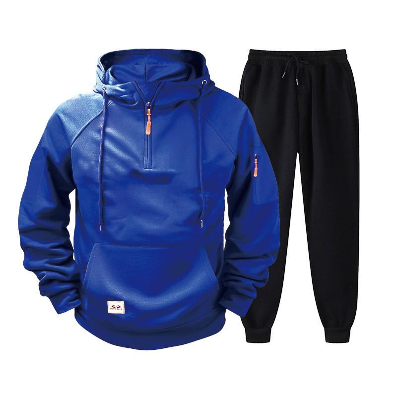 Herren Fleece-gefüttertes Kapuzenpullover Jogginghosen Set Streetwear Lässiges Outfit Winter