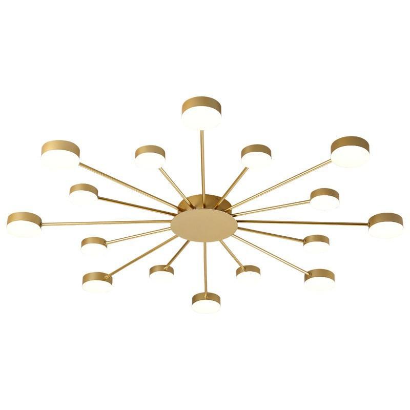 LED Chandelier with Built-in Light Source, Gold Black Modern Ceiling Lamp, 6/8/10 Heads Spider Pendant Lighting Fixture for Home Living Room