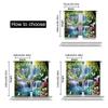 2Pcs Beautiful Forest Waterfall Landscape Curtain Vivid Nature Curtain Suitable For Bedroom Bathroom Living Room Dining Room