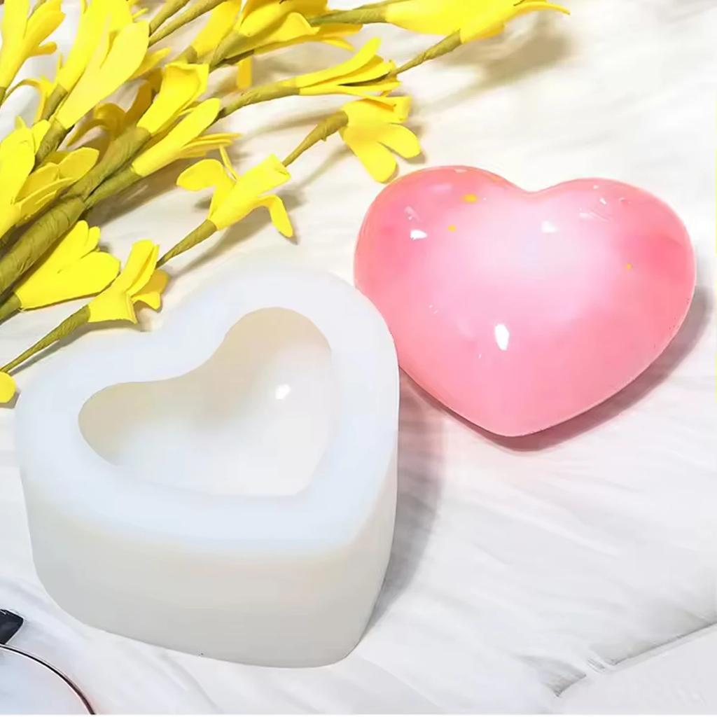 DIY Heart Shape Silicone Candle Mold Baking Cake Decoration 3D Handmade Soap Aromatherapy Soy Wax Epoxy Resin Chocolate Mould