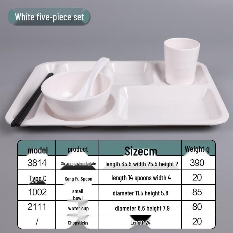 A5 Melamine Divided Fast Food Plate Set