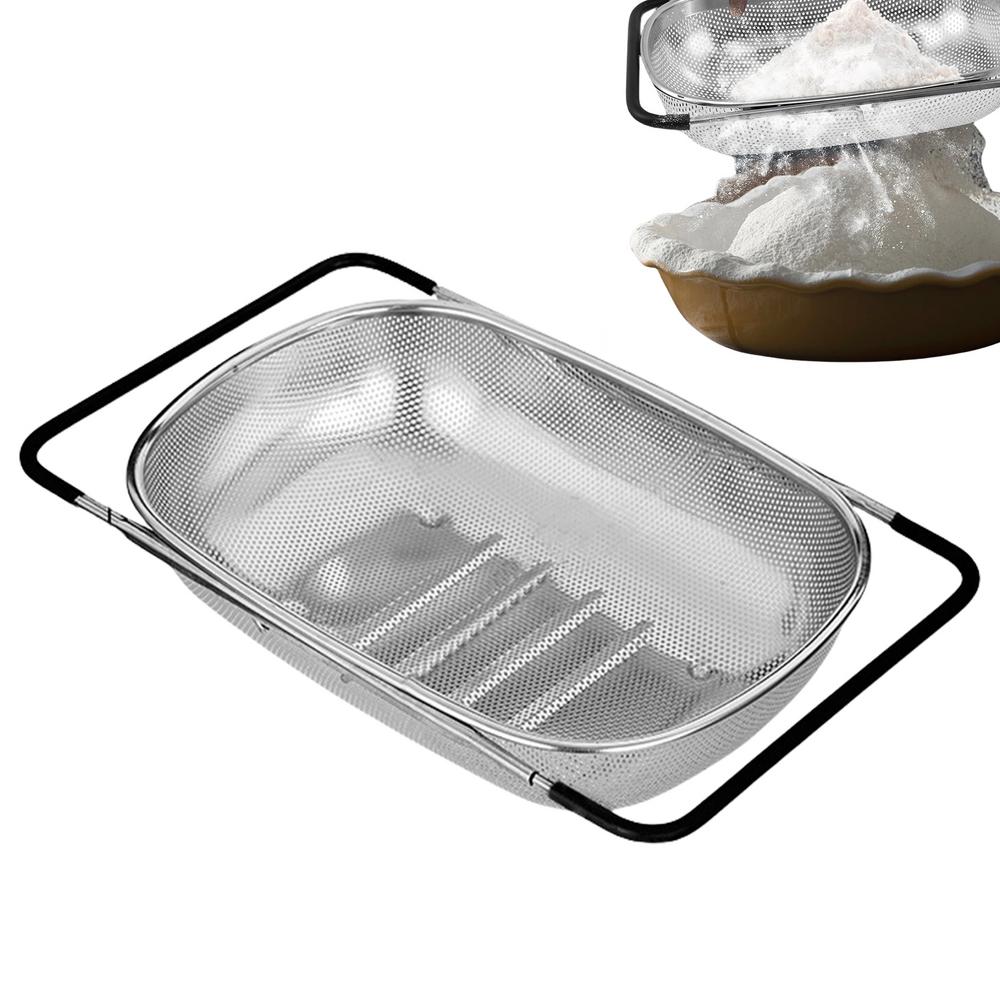 Drainer For Food Sink Colander With Handle Stainless Steel Colander Fine Mesh Sink Colander Large Colander Strainer Basket For