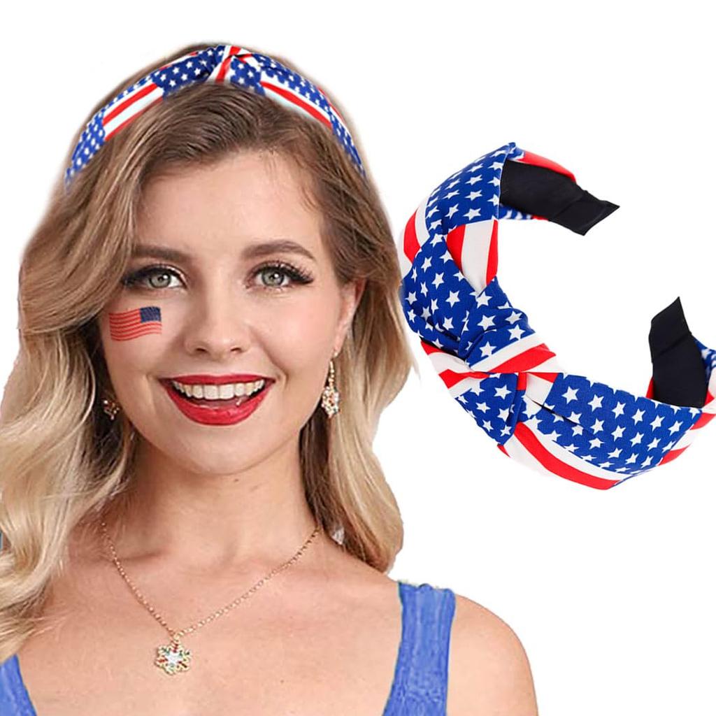 1pc USA Flag Headband for Women, 4th of July Gift & Patriotic Creative, Independence Day Party Performance Hairband
