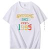 Awesome Since April 1995 T Shirt For Men Born In April 1995 Retro Vintage Birthday Short Sleeve Tshirts Summer Cotton Tshirt