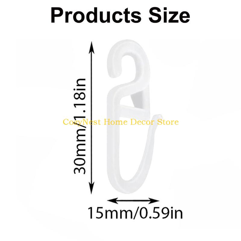 92MF 100Pcs S Shape Curtain Rails Gliders Hooks Sliders Clip Set for Easy Glides and Stability In Bedroom and Living Room