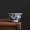 White Porcelain Blue And White Okra Yongle Teacup Master Cup Single Cup Ceramic High-End Kung Fu Tea Set Personal Special Tea Cup