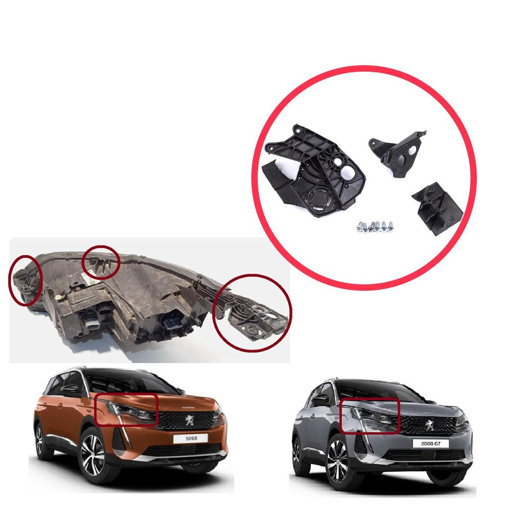 BHL584-2 Scheinwerferhalter-Montage, Reparaturhalterung, Laschensatz, rechte Seite für Peugeot 3008 5008 MK2 2016–2024 9814255780