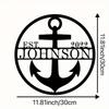Nautisches Anker Metallschild Rund Personalisiert Benutzerdefinierter Name Wiederverwendbare Wanddekoration