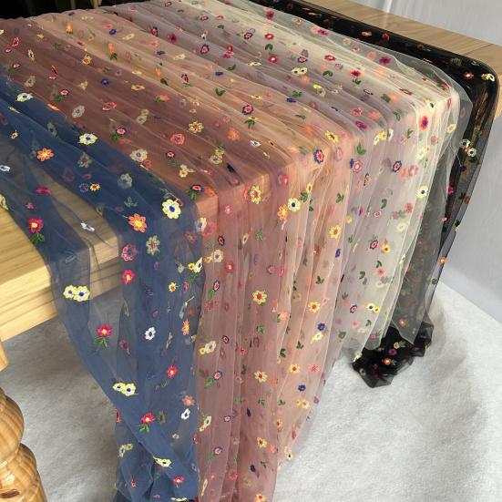 Vyšívaný květinový běhoun na stůl Jarní Letní Květinový Běhoun na Stůl 6 stop Tylový Běhoun na Stůl pro Domácí Párty Sváteční Svatbu Dekorace