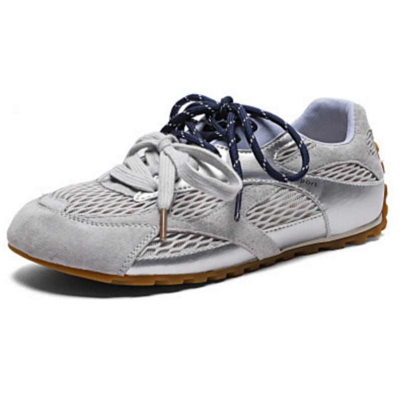 

Fashion Summer Outdoor Running Shoes 2025 Fashionable Comfortable Lace Up Women s Sneakers Casual Flats Soft Women Flat Sneakers Shoes 35 бежевый