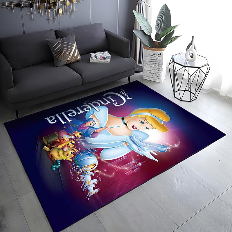 Various Styles and Sizes Princess Cinderella Pattern Carpets Bedroom Play Mat Living Room Areas Rug Home Decoration Luxury Gifts