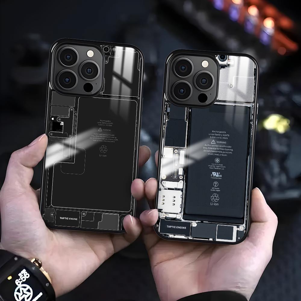 Creative Circuit Board Pattern Phone Case For iPhone 16 15 14 13 Pro Max Plus Mini Magnetic Magsafe Wireless Charging Cover