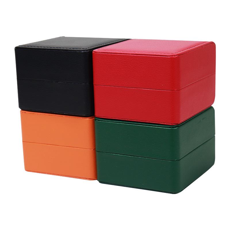 Round Corner PU Leather Flip-Top Watch Display Box
