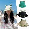 Sun Protection Frog Fisherman Hat Big Brim Women Bucket Hat  Parent Child Matching