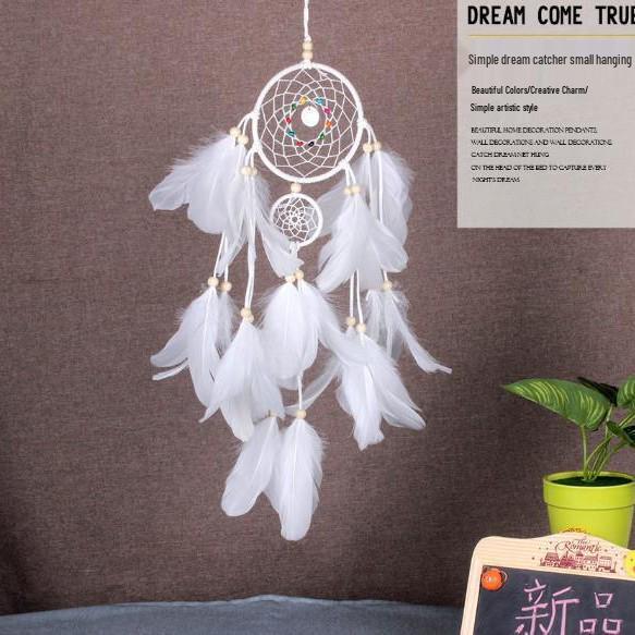 Three Lives Three Worlds Dream Catcher Feather Wall Hanging Pendant - Perfect Gift for Children and Students