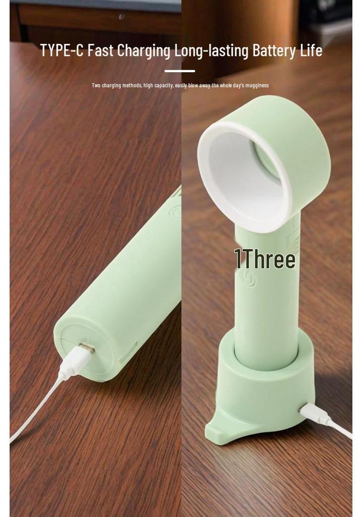 Portable USB Bladeless Mini Fan: Rechargeable, Creative Korean Design, Handheld Cooling Solution